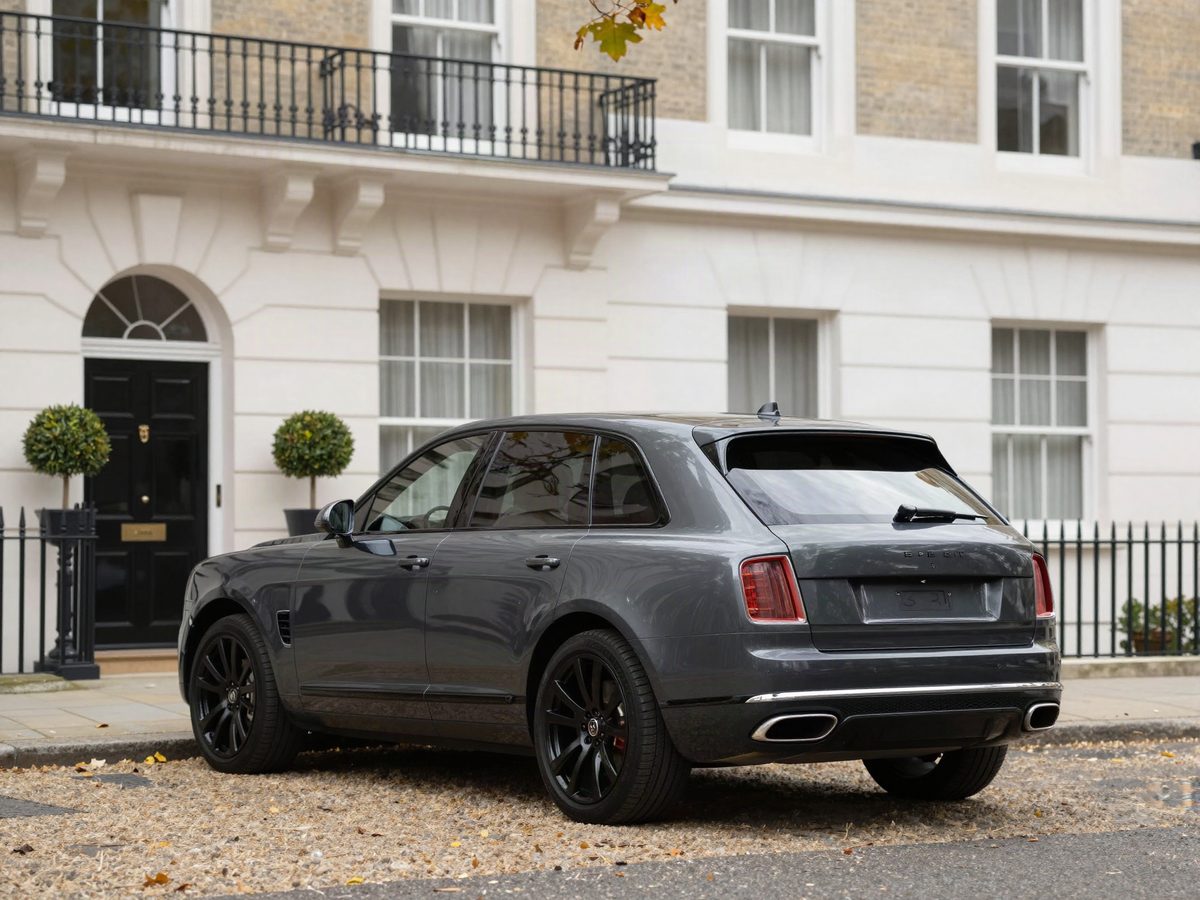 A luxury SUV outside a London townhouse